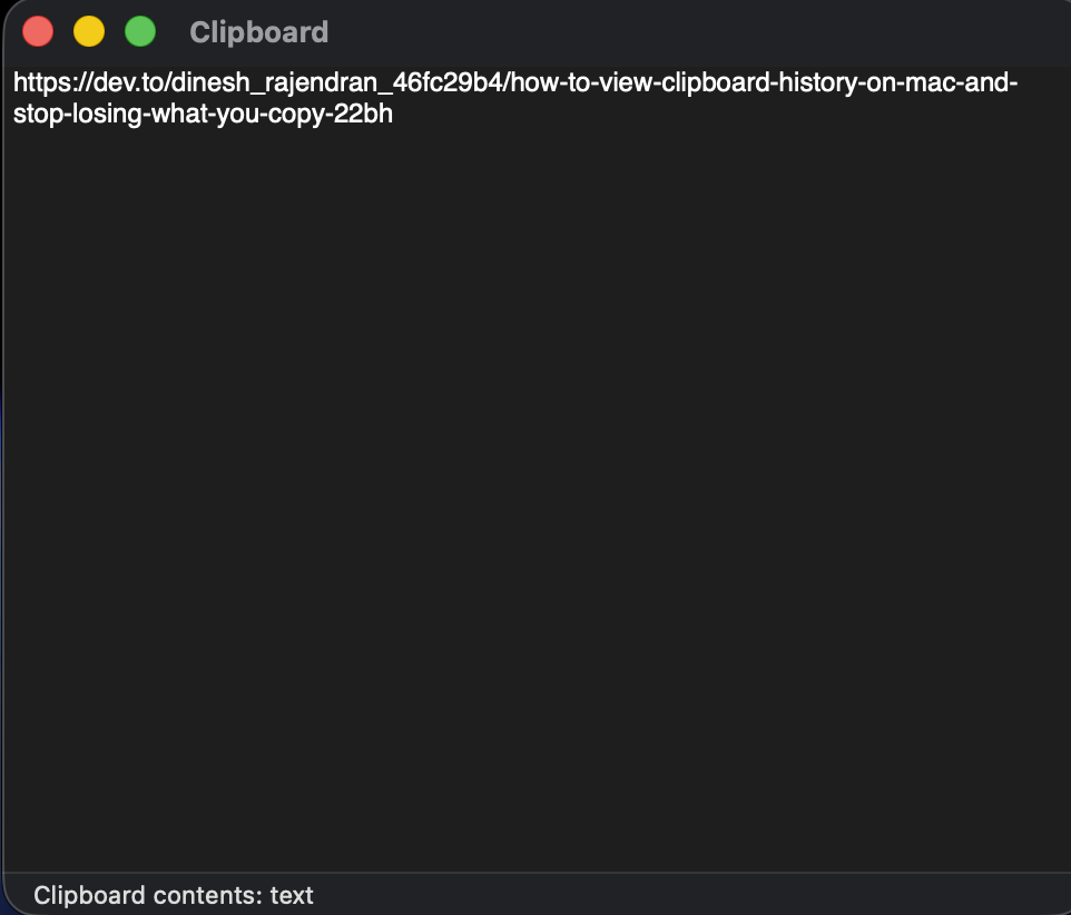 Mac Clipboard Contents Window