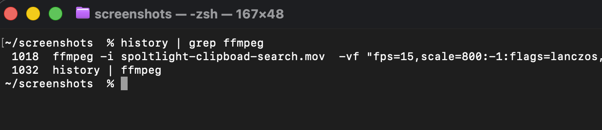 Mac Terminal History Grep