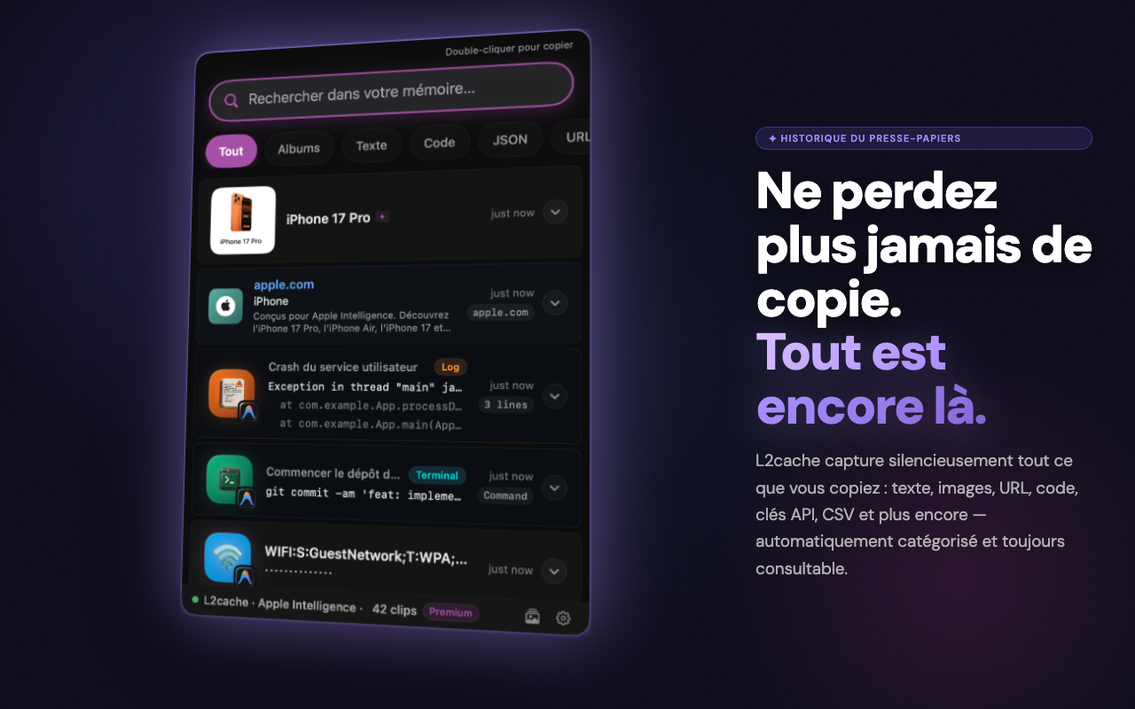 Presse-papiers History — L2Cache