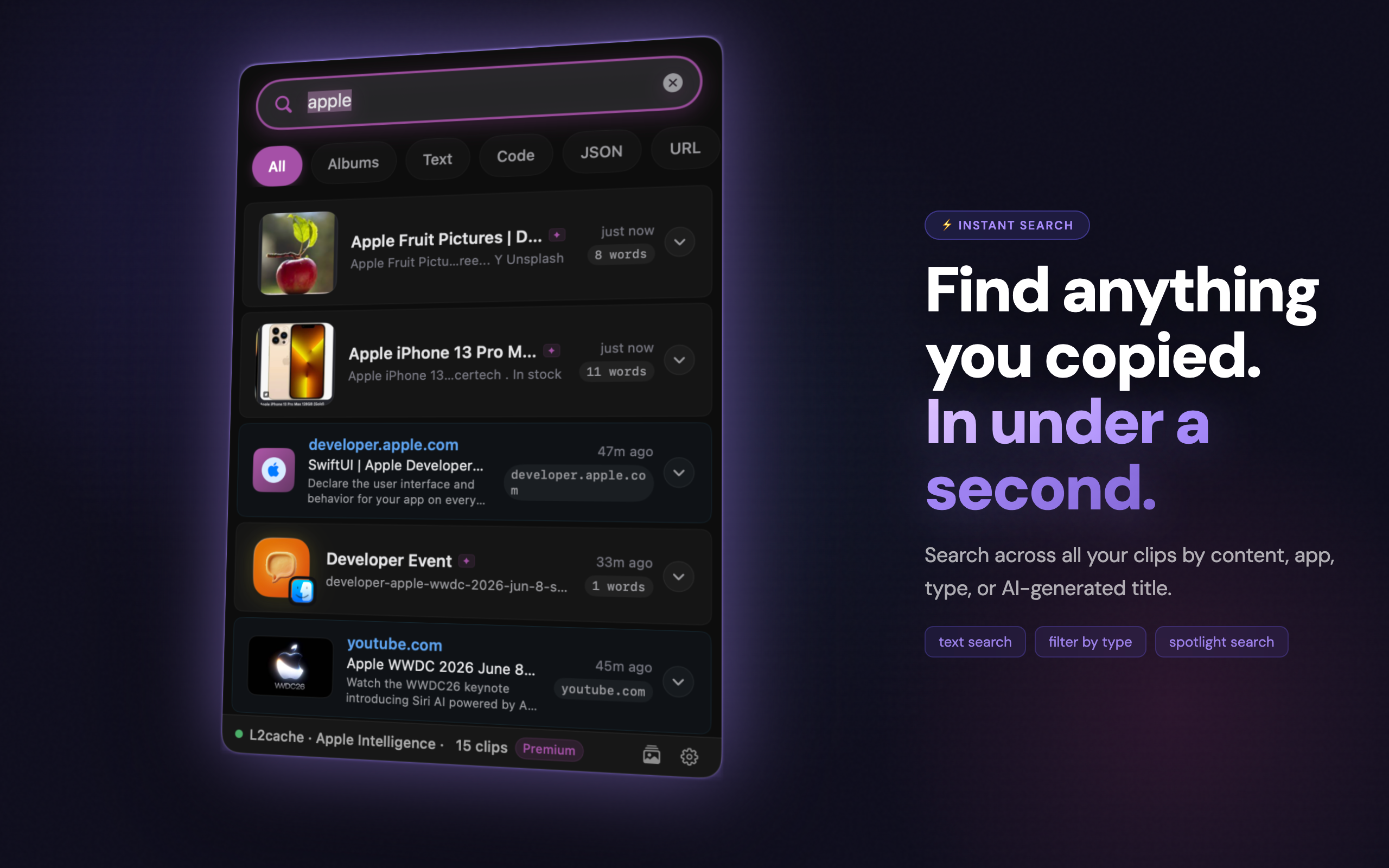 Instant Search — L2Cache
