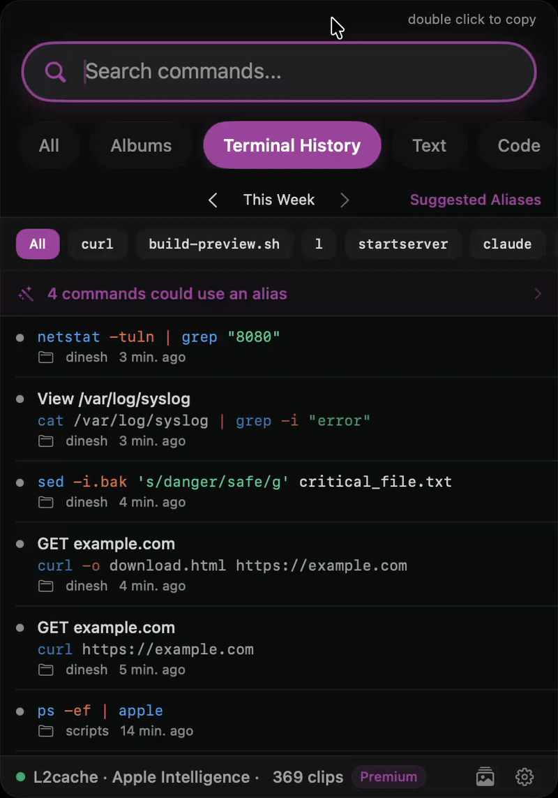 Terminal Command History